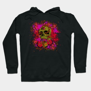 Chained Skull with Flowers and Birds Hoodie